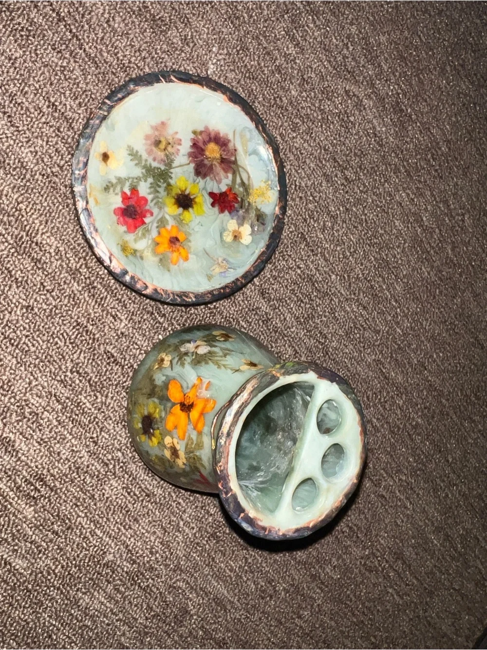 Floral Toothbrush and Soap Holder